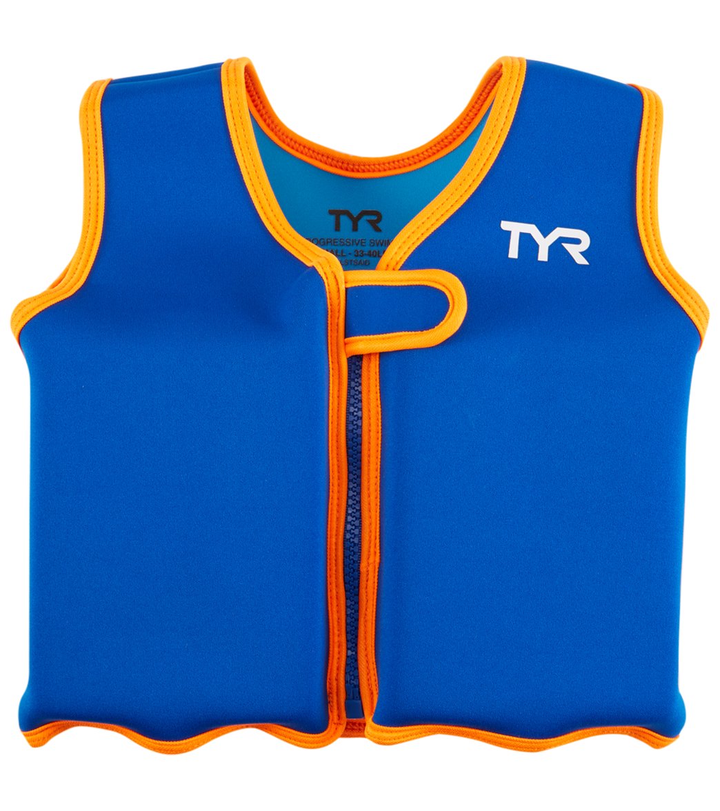 TYR Kids' Progressive Swim Aid - Blue Medium 40-66Lbs Foam/Neoprene/Polyester - Swimoutlet.com