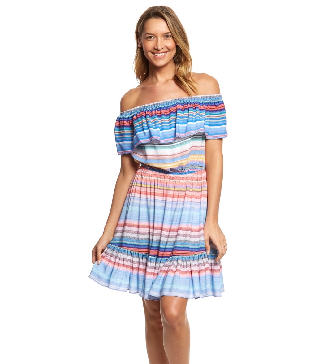 Seafolly Kashmir Stripe Dress - Magenta Xl Silk/Viscose - Swimoutlet.com
