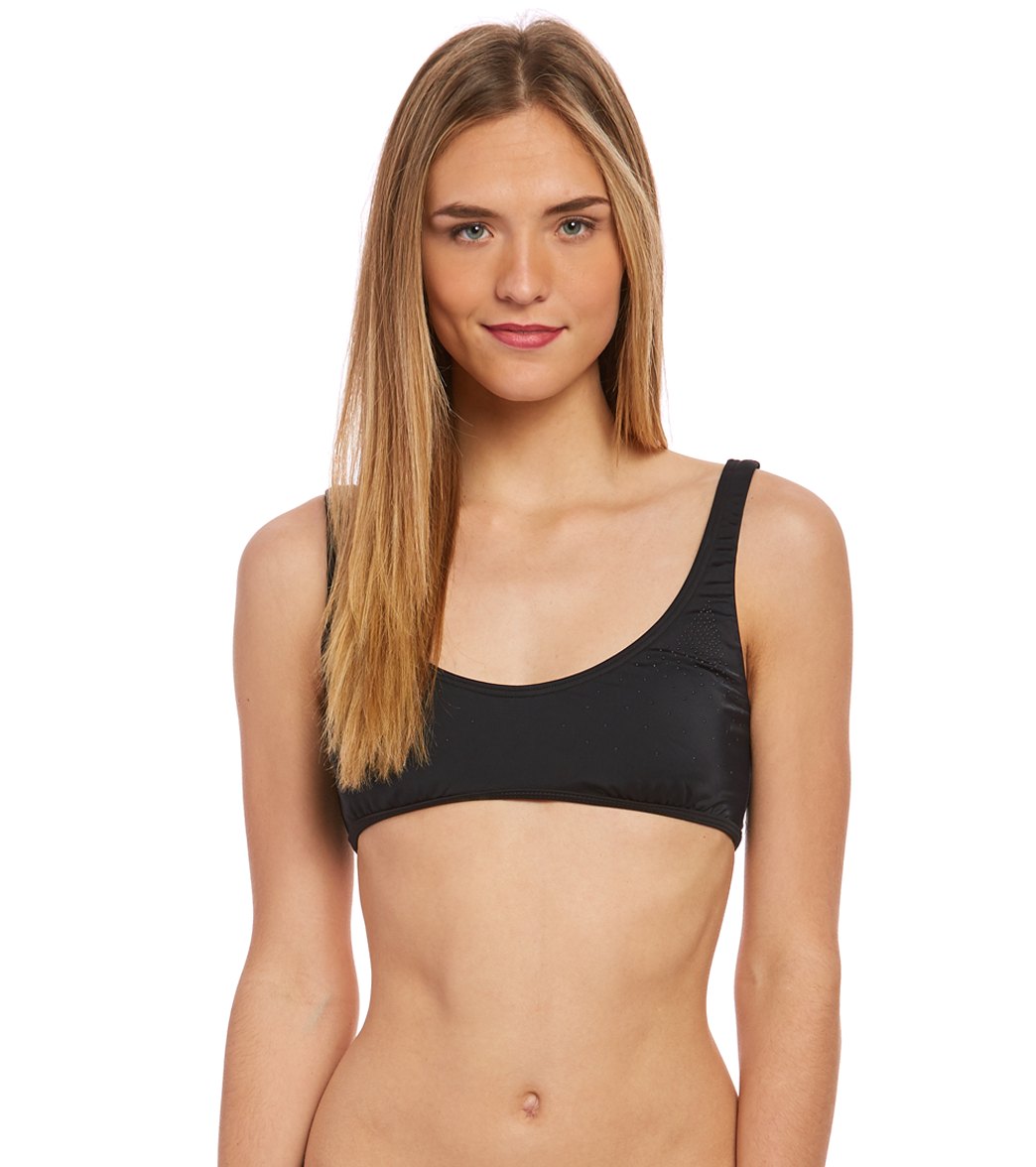 Reef Swimwear Californication Lace Up Halter Bikini Top - Black Large - Swimoutlet.com