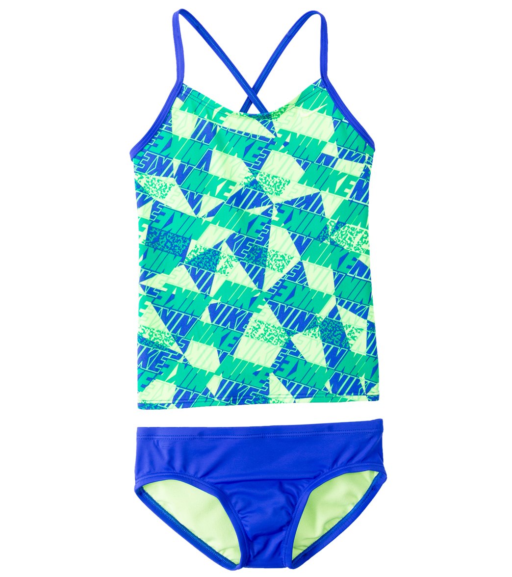 Nike Swimwear Girls' Graphic Crossback Tankini Set (7-14) at SwimOutlet.com