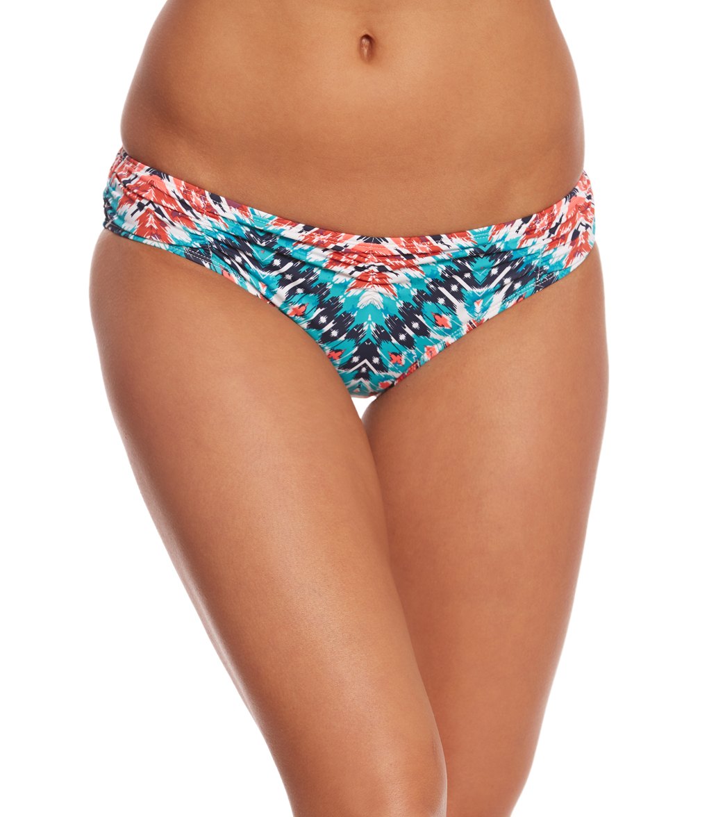 Skye Swimwear Morelos Ruched Hipster Bikini Bottom - Navy Small Nylon/Spandex - Swimoutlet.com