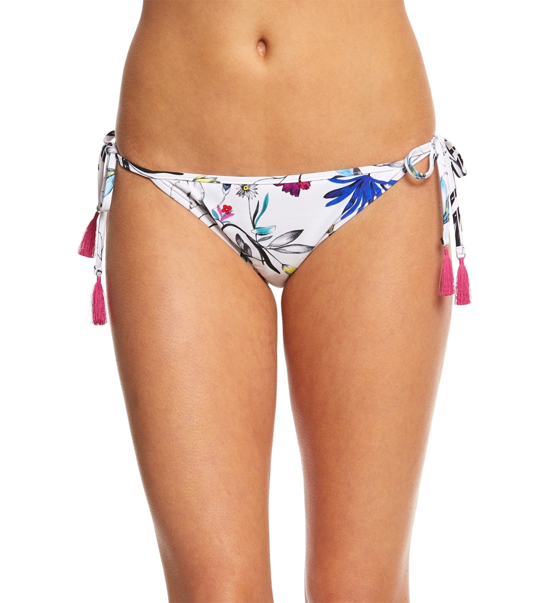Seafolly Flower Festival Hipster Tie Side Bikini Bottom - White 10 Nylon/Elastane - Swimoutlet.com