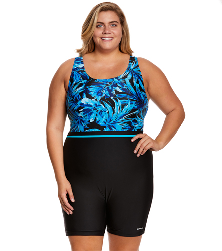 Women's Plus Size One Piece Water Aerobic Swimsuits at SwimOutlet.com