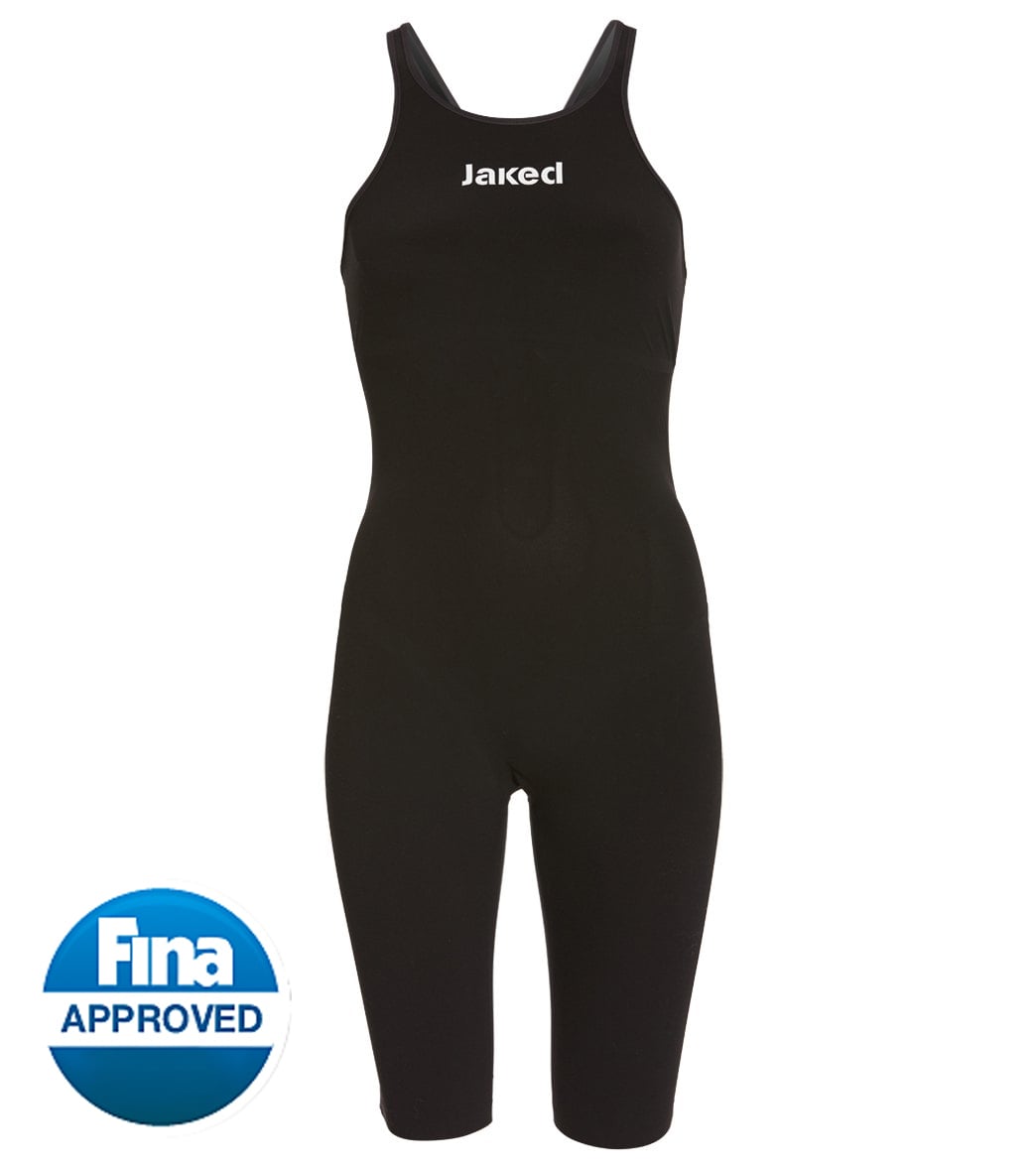 Jaked Women's J12 Seal Closed Back Kneeskin Tech Suit Swimsuit - Black 22 Polyamide/Elastane - Swimoutlet.com