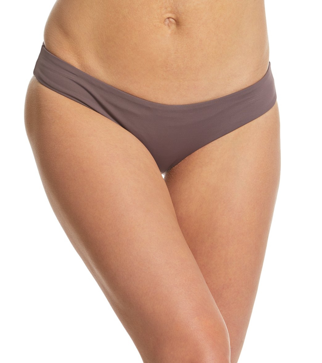 L-Space Sensual Solids Sandy Bikini Bottom - Pebble Large Nylon/Spandex - Swimoutlet.com