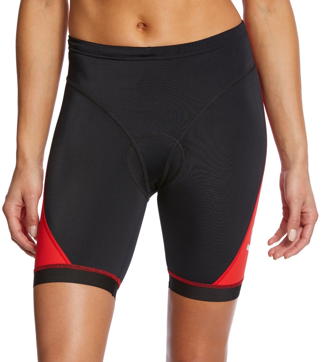 Jaked Women's Tri Shorts - Black/Red Small Elastane/Polyamide - Swimoutlet.com