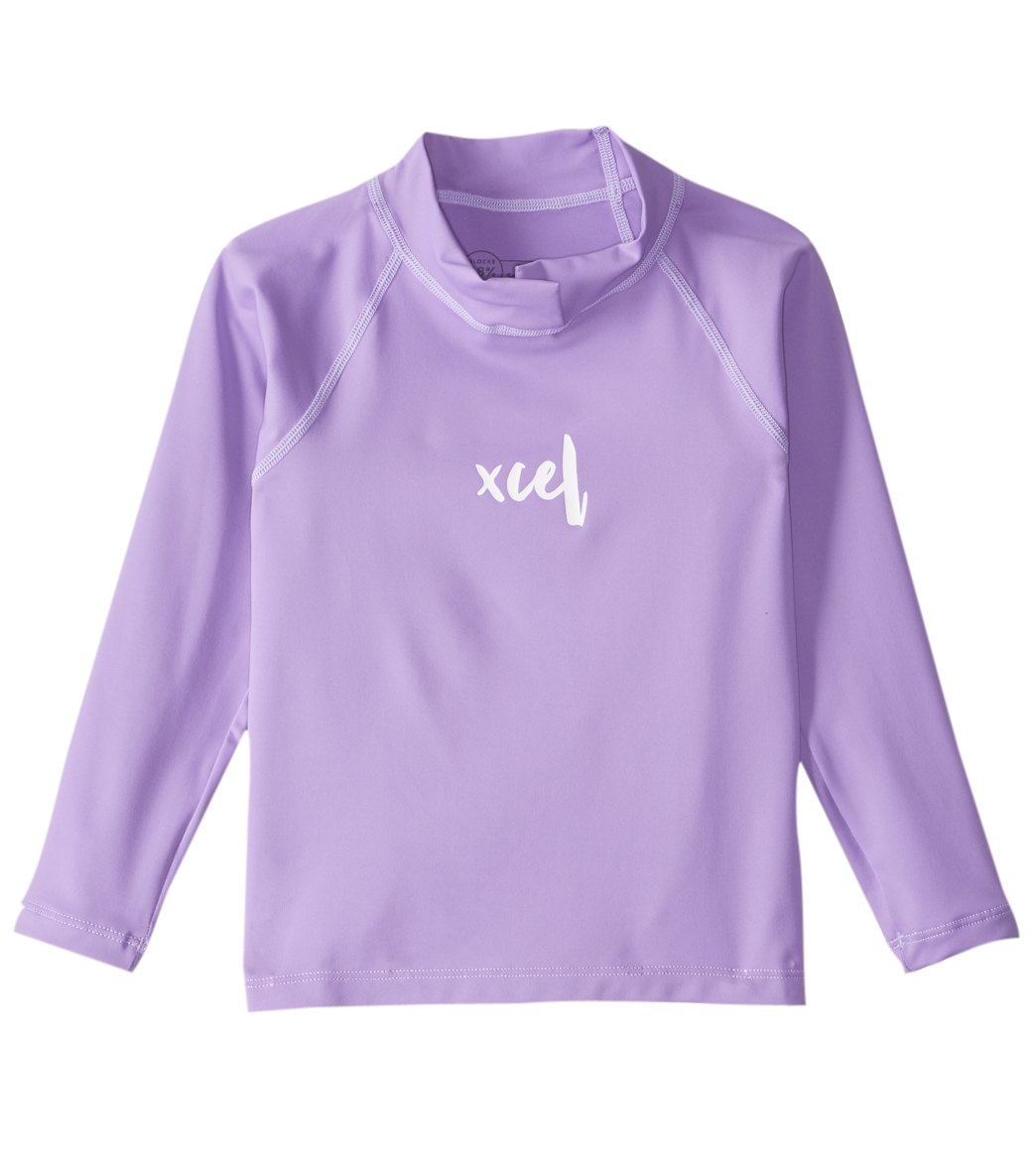 Xcel Toddler's Malibu Split Collar Long Sleeve Rashguard - Lilac 1 Nylon/Spandex - Swimoutlet.com