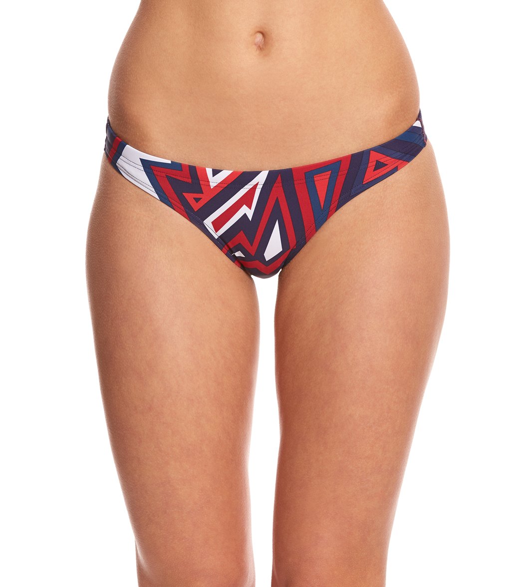 Arena Women's Tulum Bikini Swimsuit Bottom - Navy/Red 28 Elastane/Nylon/Spandex - Swimoutlet.com