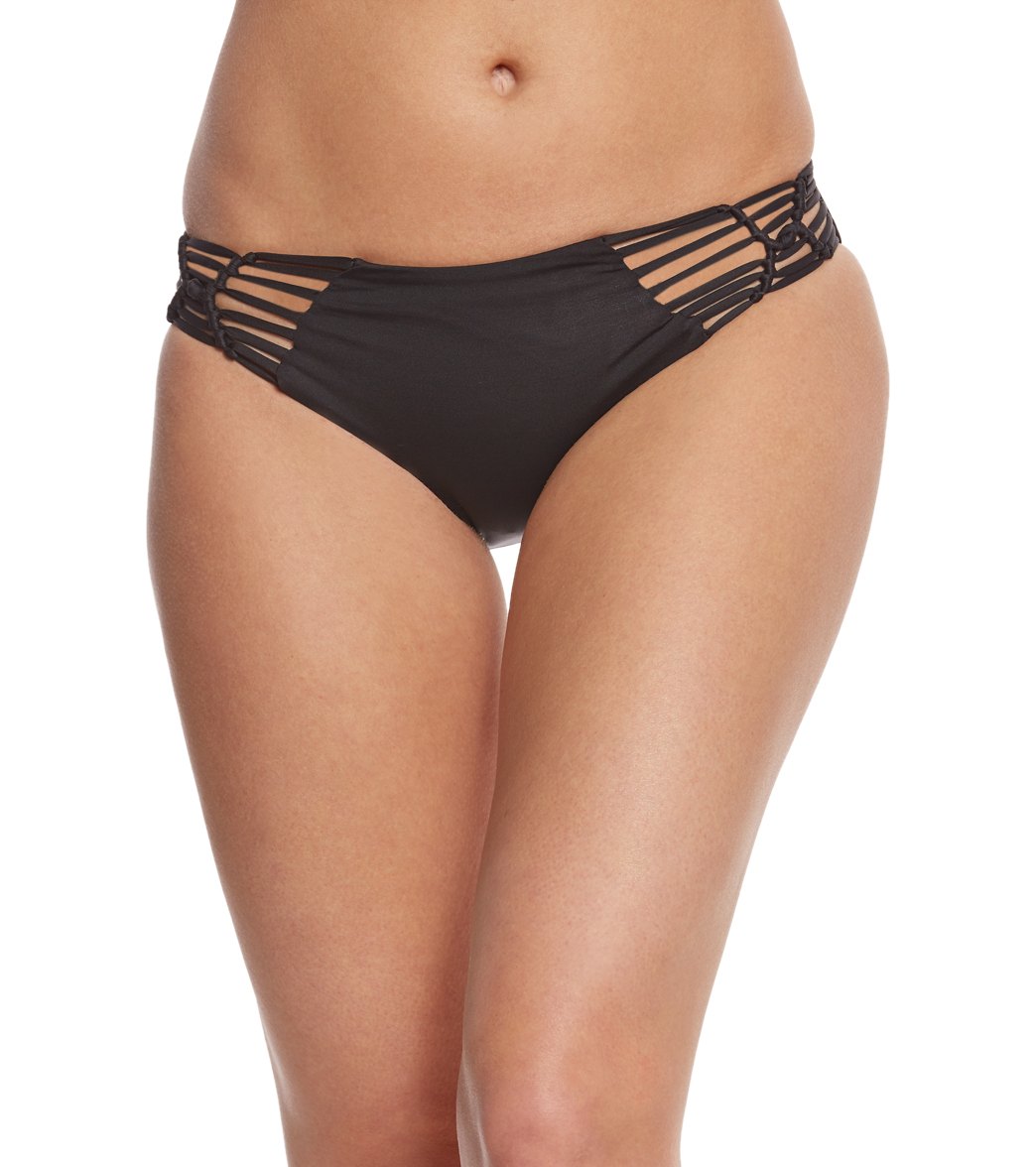 Becca Swim Electric Current Hipster Bikini Bottom - Black Xl Nylon/Spandex - Swimoutlet.com