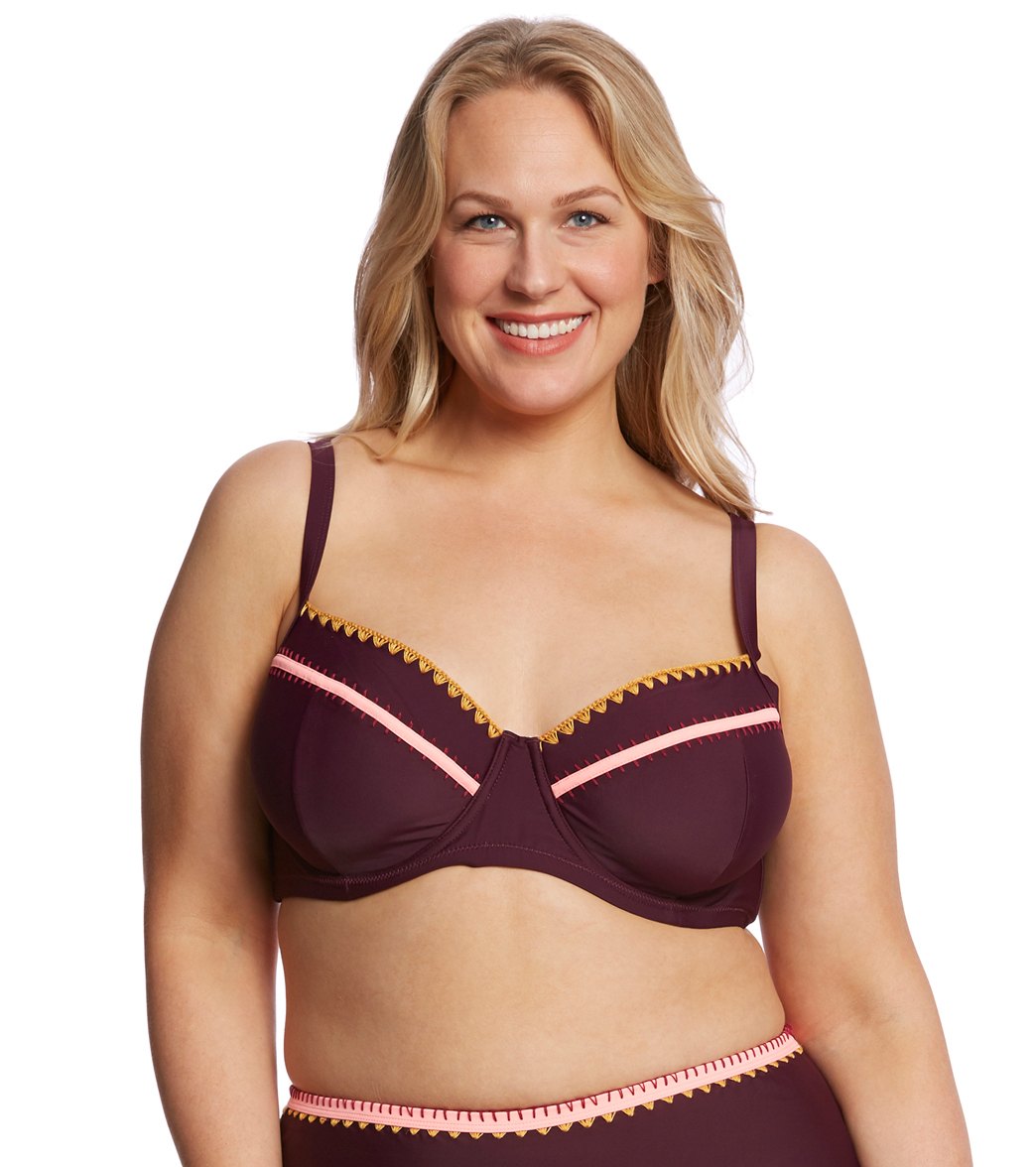Jessica Simpson Swimwear Plus Size Woodstock Solids Underwire Bikini