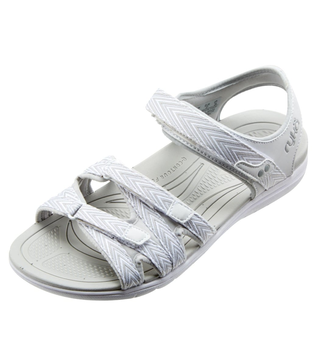 Ryka Women's Savannah Sandals - White/Grey 5 Medium Size Eva/Foam - Swimoutlet.com