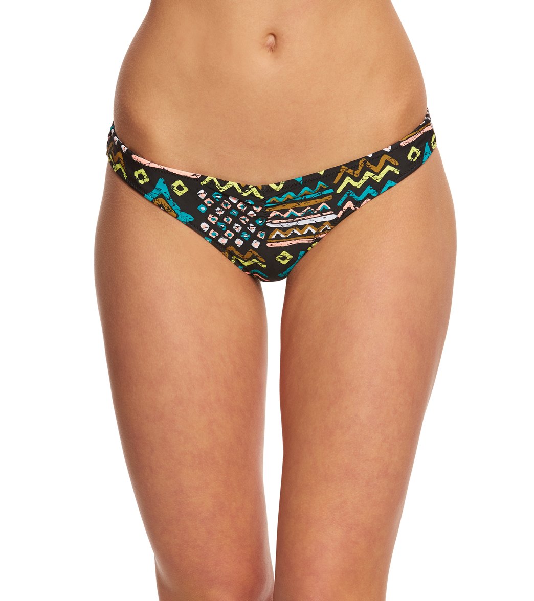 Volcom Tribal Instinct Reversible V Bikini Bottom - Black Xl Nylon/Elastane - Swimoutlet.com
