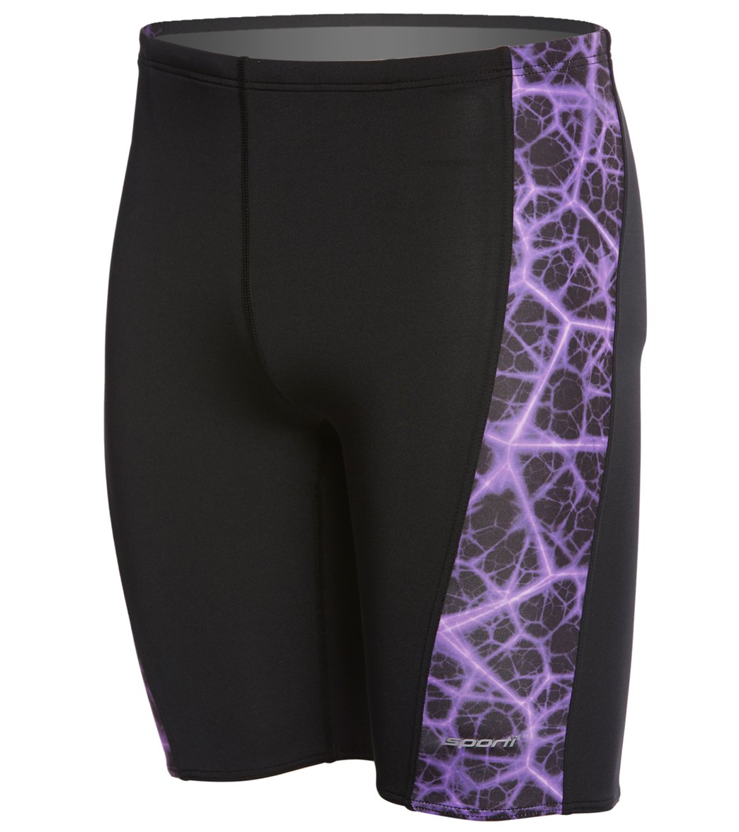 Sporti Polyester Shockwave Piped Splice Jammer Swimsuit at SwimOutlet.com