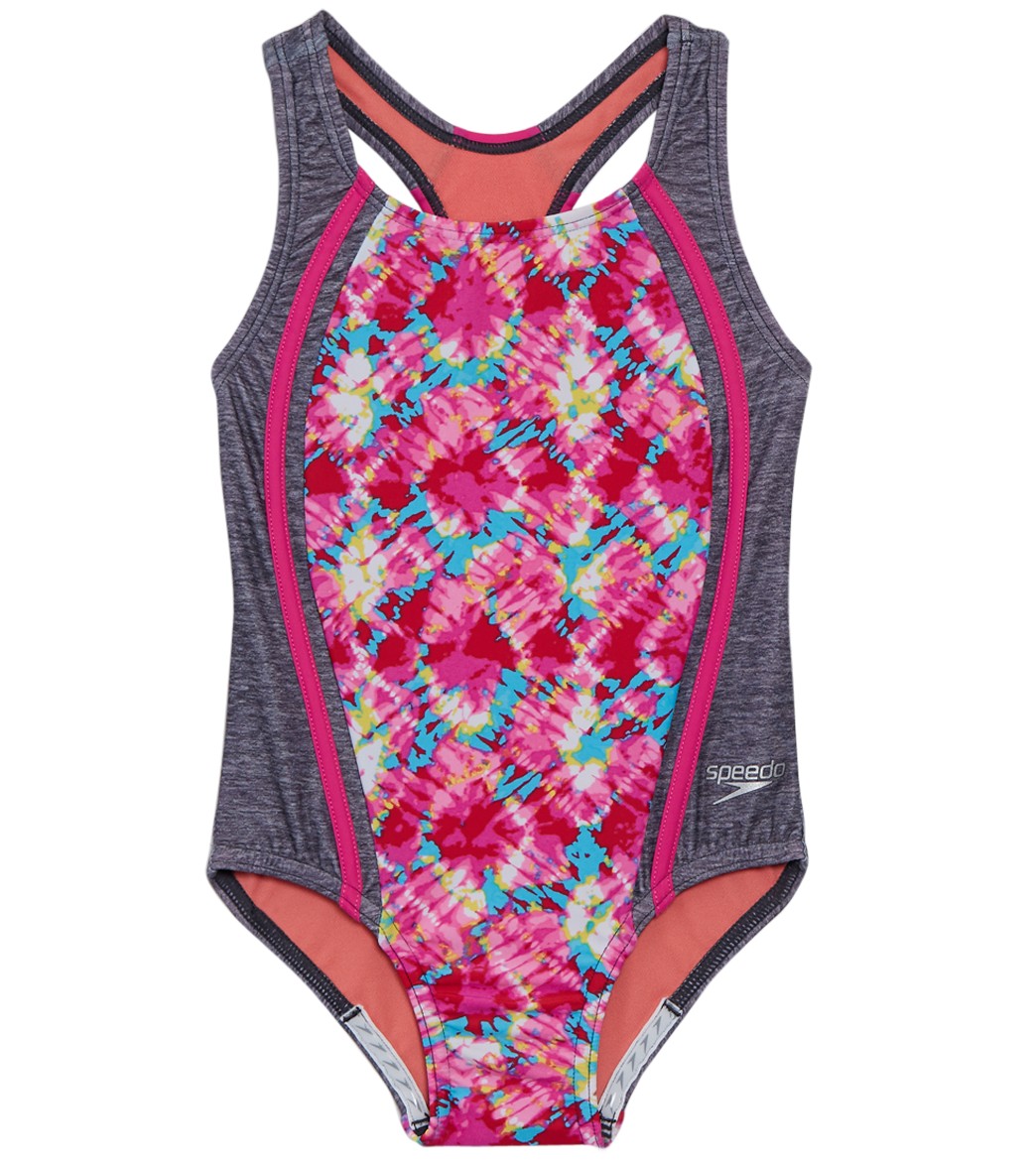 SPEEDO Girl/'s Performance Racer Back Swim Swimsuit Bathing Tankini Suit 6X NEW