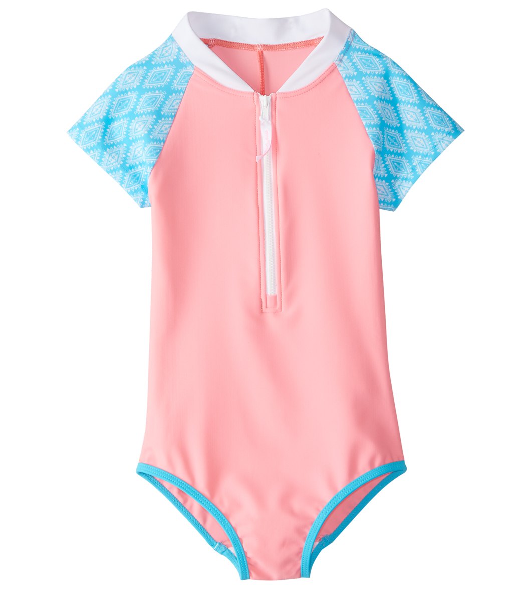 Platypus Australia Girls' Tribal Cap Sleeve One Piece Swimsuit (414
