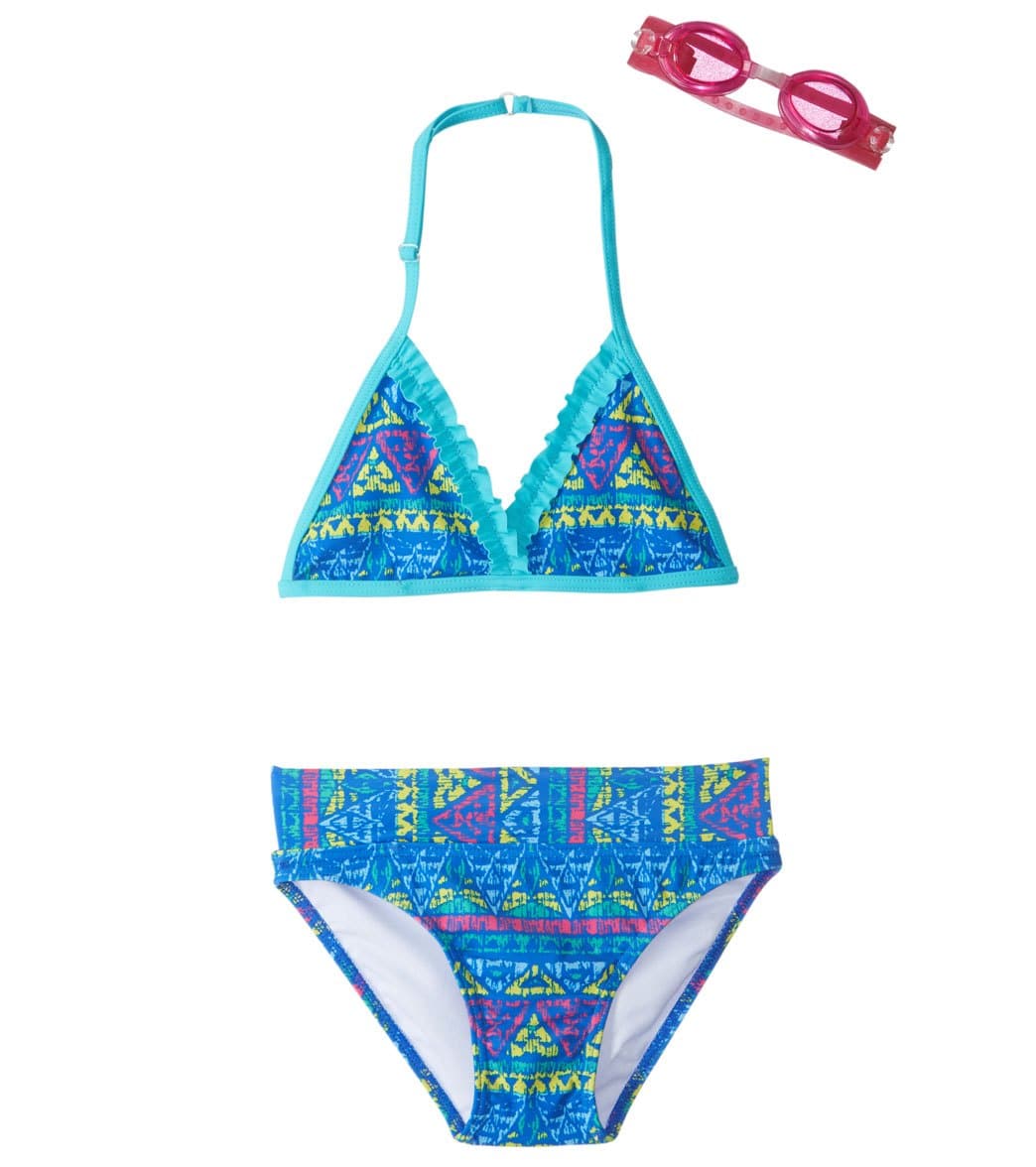 Jump N Splash Girls Sea Adventure Triangle Bikini Set Wfree Goggles