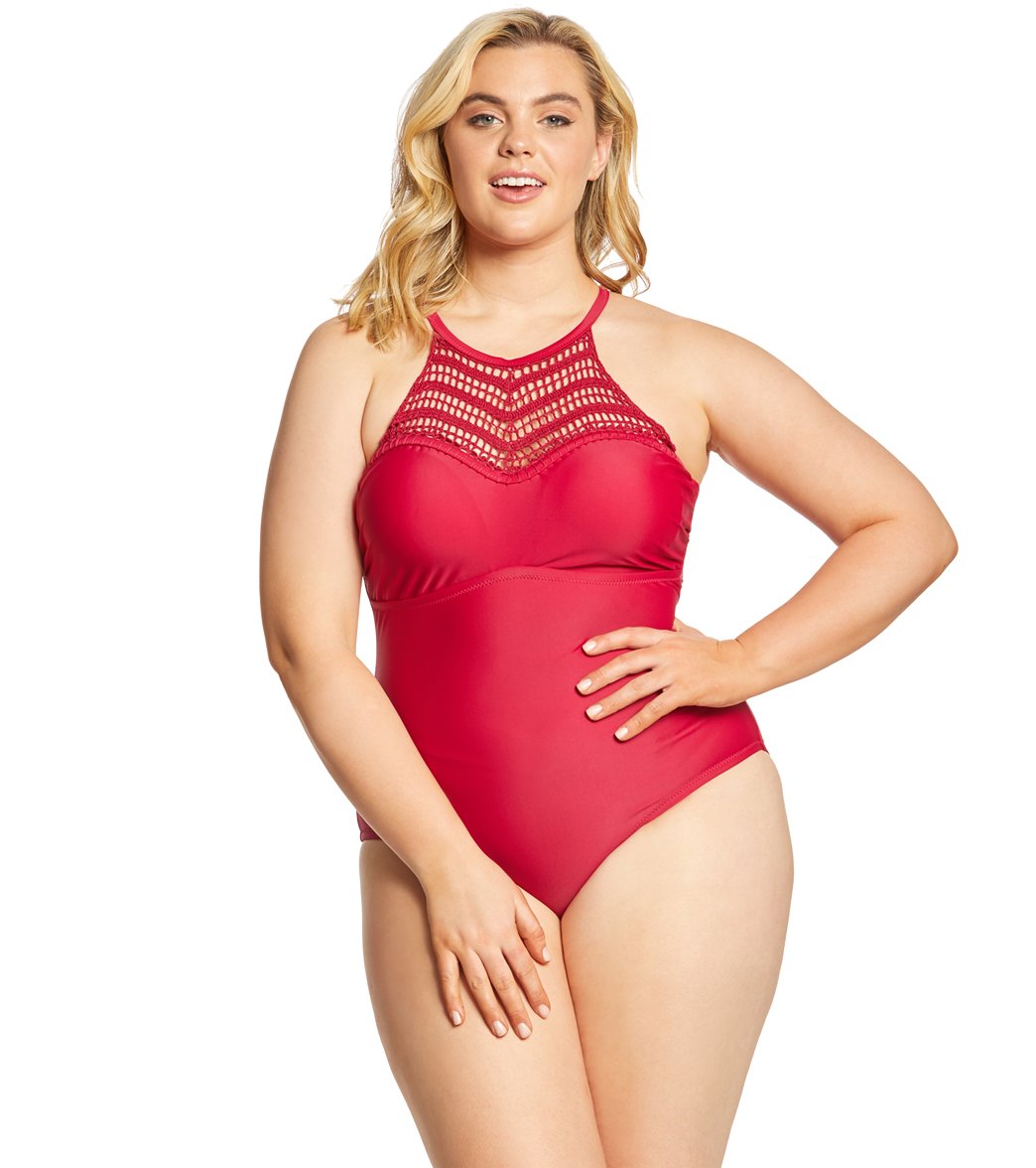 plus size flamingo swimsuit