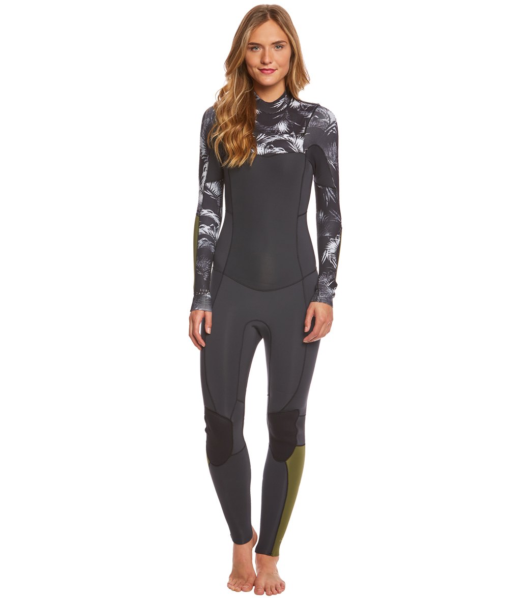 Billabong Women's 3/2mm Black Sands Surf Capsule Salty Dayz Chest Zip