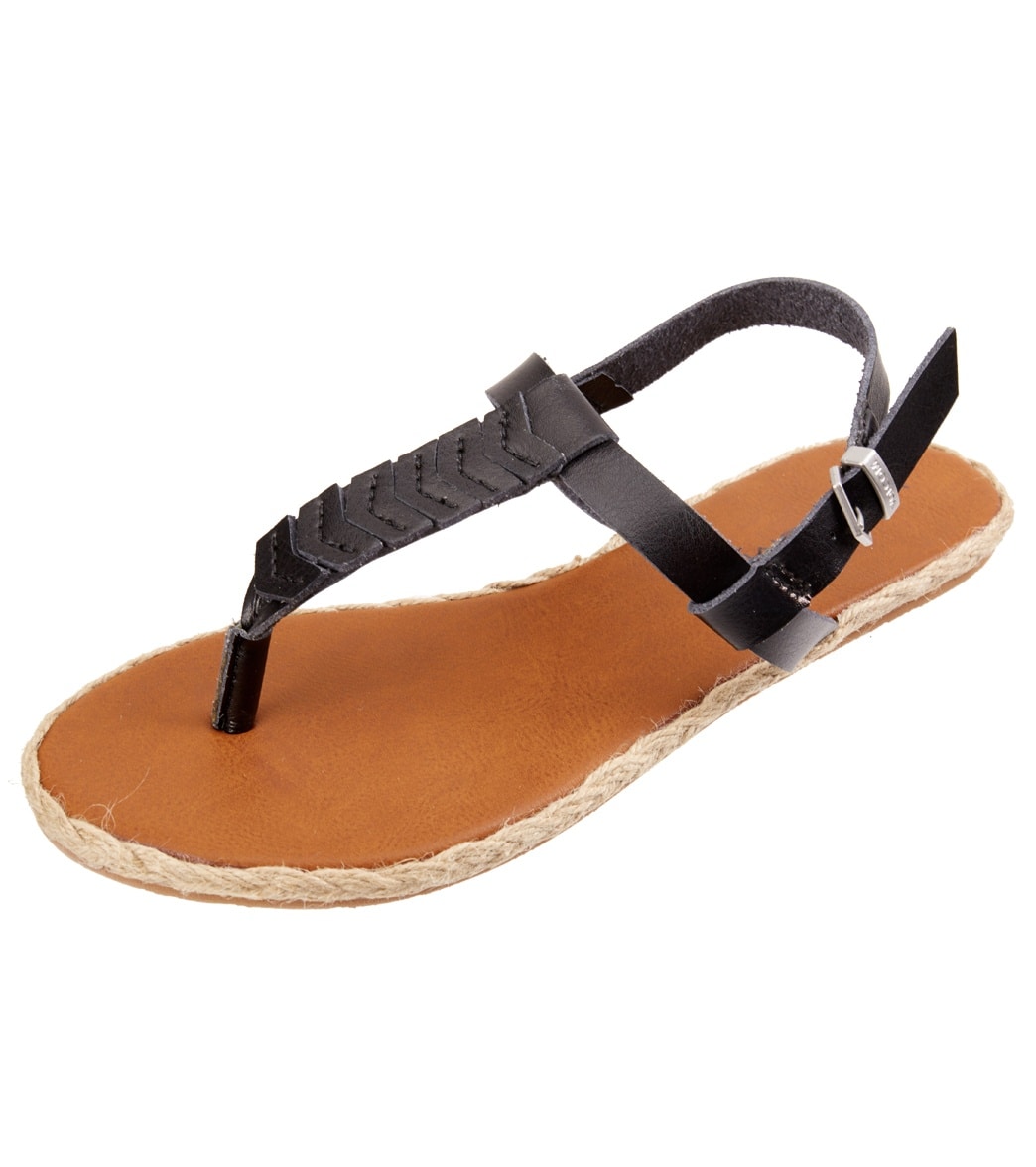 Volcom Women's Trails Sandals - Black 10 Leather/Rubber - Swimoutlet.com