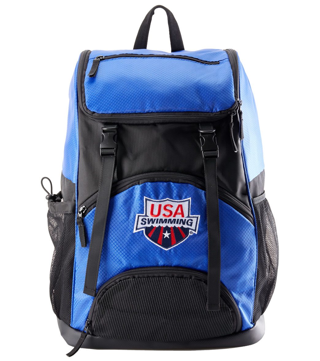 Usa Swimming Large Athletic Backpack - Royal Blue Polyester - Swimoutlet.com