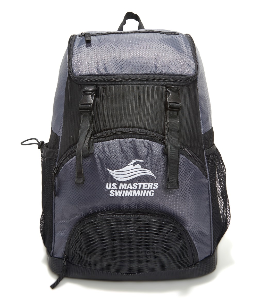 U.s. Masters Swimming Usms Large Athletic Backpack - Charcoal Grey Polyester - Swimoutlet.com