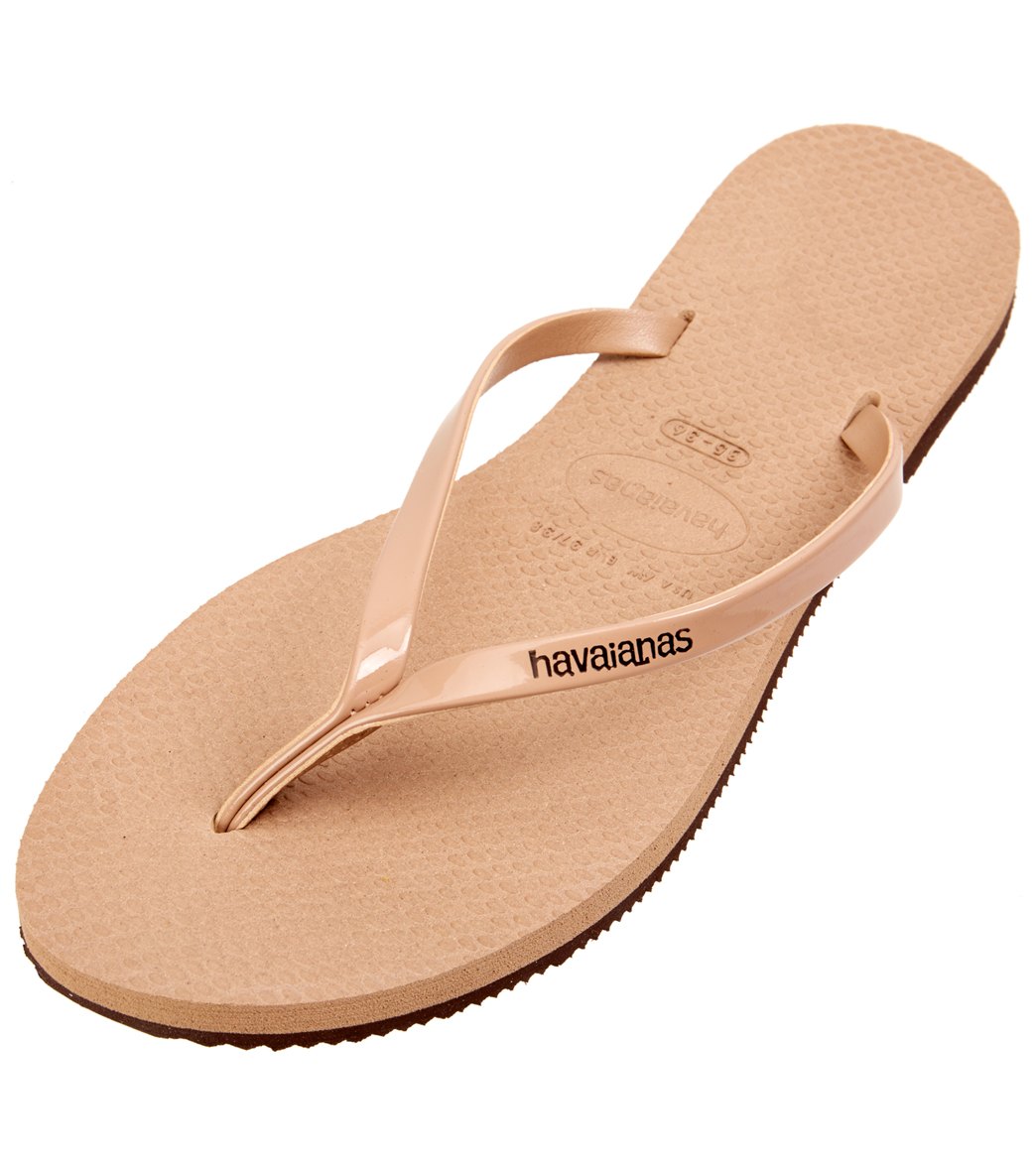 havaianas metallic flip flops