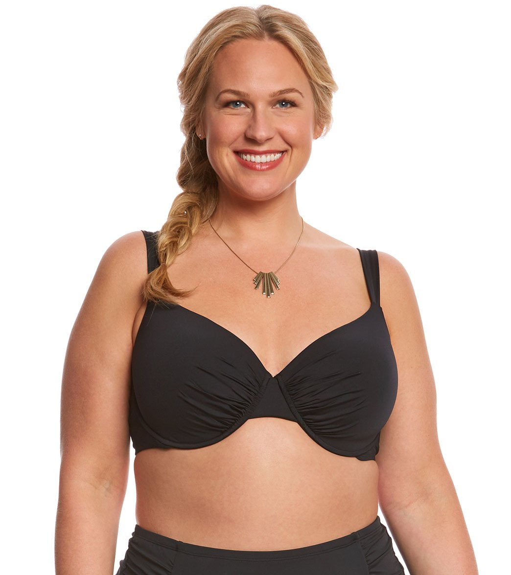 Jantzen Plus Size Solid Underwire Bikini Top at Free