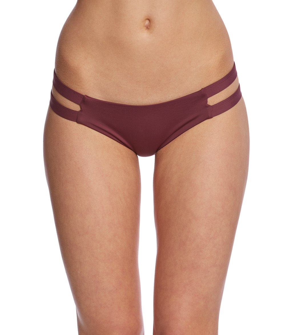 Tavik Essentials Chloe Moderate Bikini Bottom - Merlot X-Small Nylon/Spandex - Swimoutlet.com
