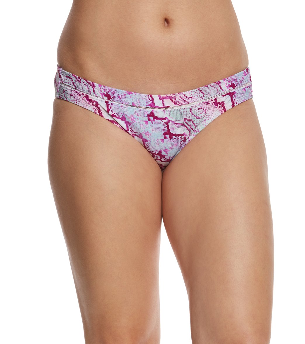Betsey Johnson Smooth Operator Hipster Bikini Bottom - Pink/Multi Large Nylon/Spandex - Swimoutlet.com