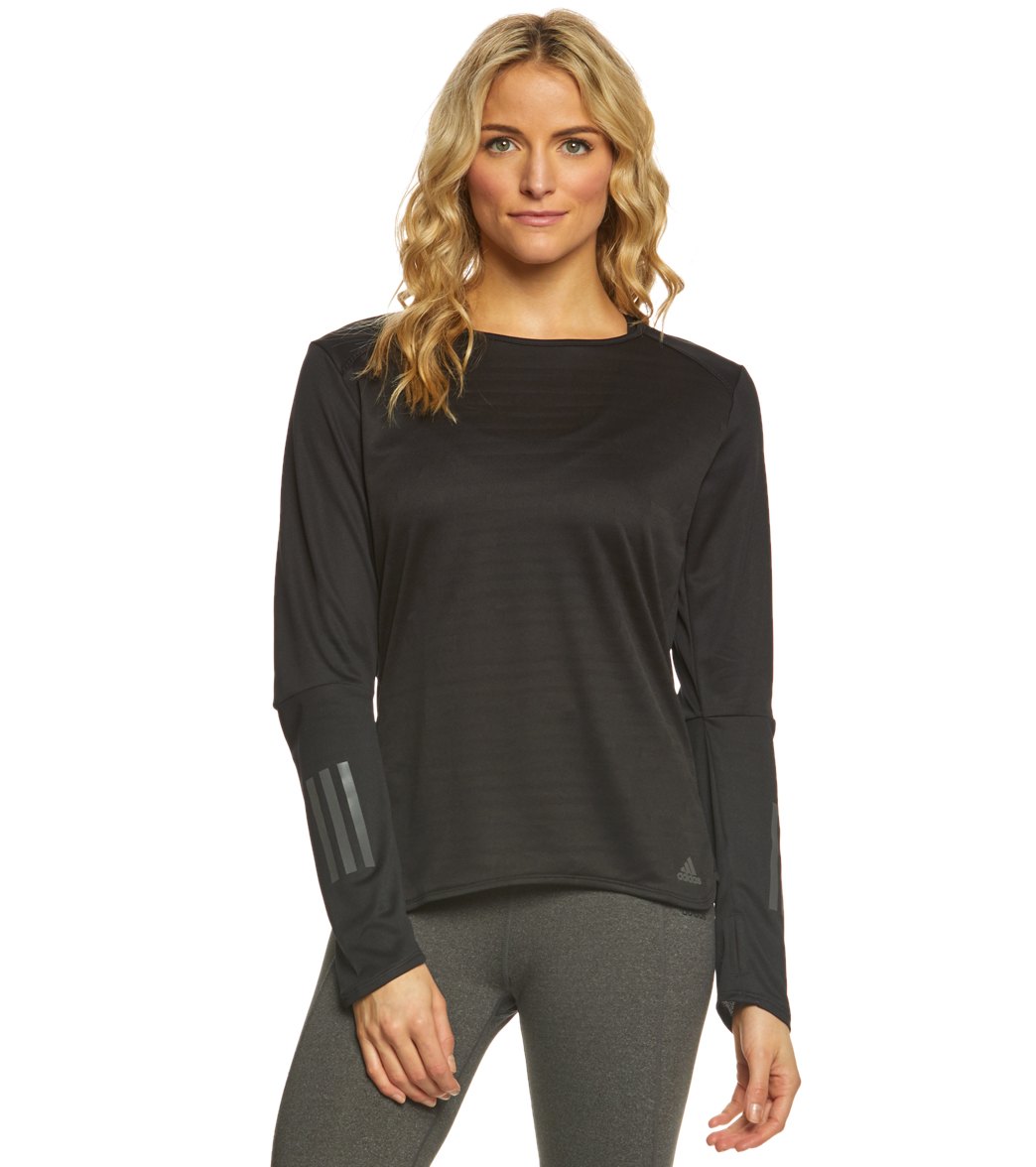 Adidas Outdoor Women's Response Long Sleeve Tee Shirt - Black Xl Polyester - Swimoutlet.com