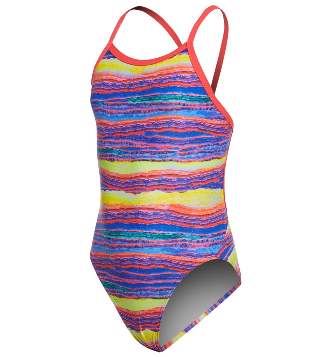 Funkita Girls' Crystal Wave Single Strap One Piece Swimsuit at ...