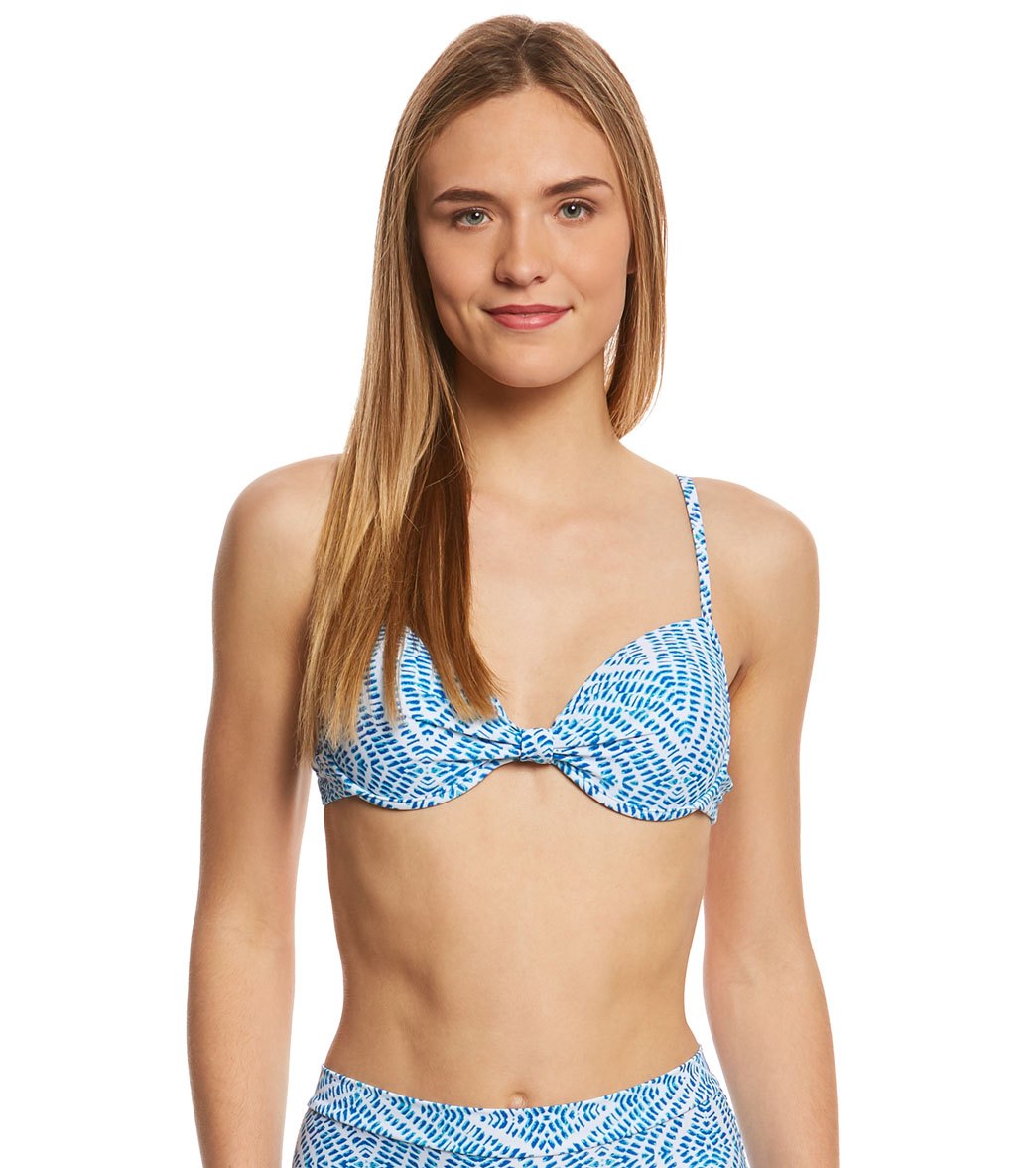 Raisins The Wave Layla Push Up Underwire Bikini Top - Marine Blue Xl Nylon/Spandex - Swimoutlet.com