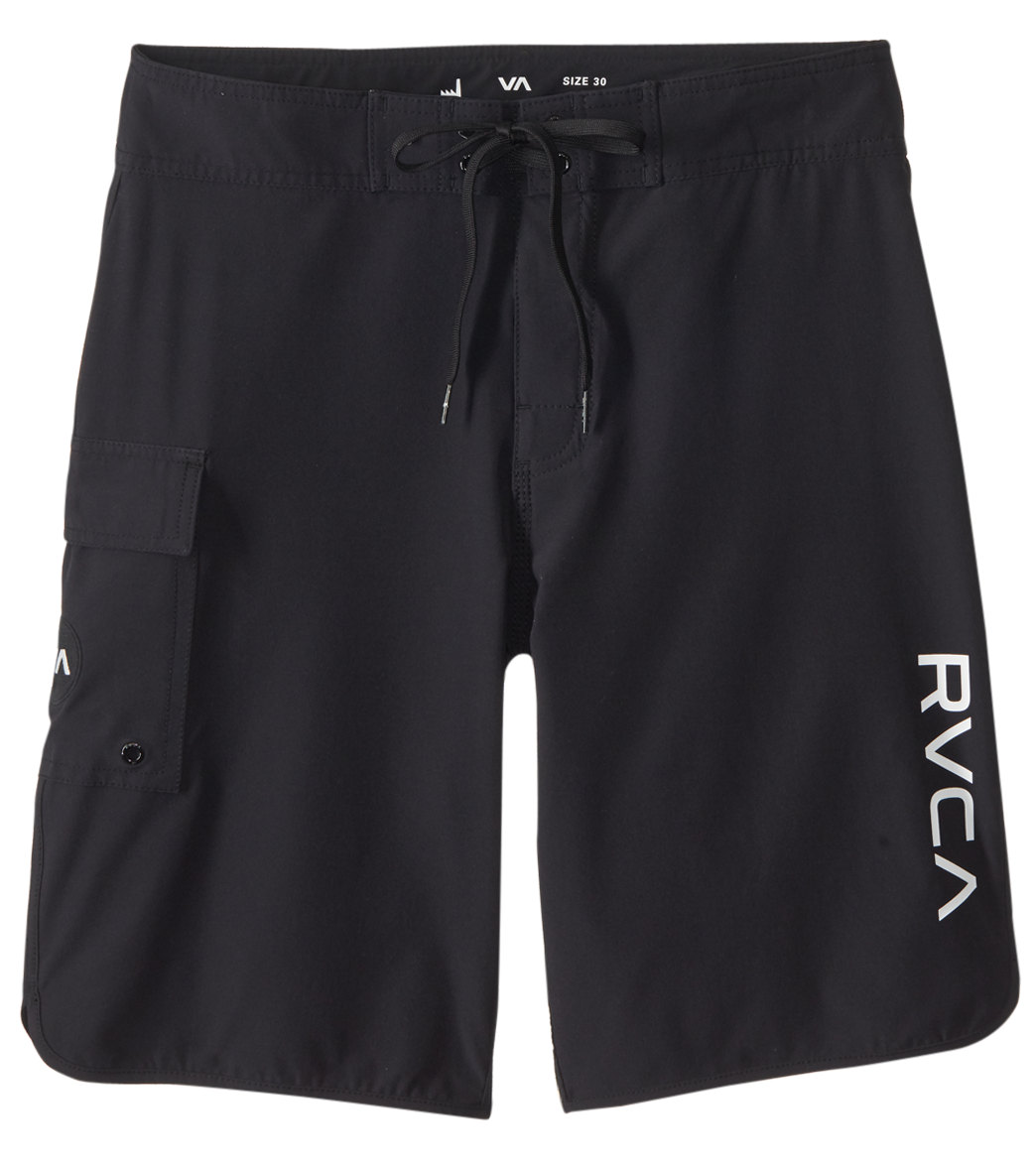 Rvca Men's Eastern 20 Trunk Boardshorts - All Black 28 Polyester/Elastane - Swimoutlet.com