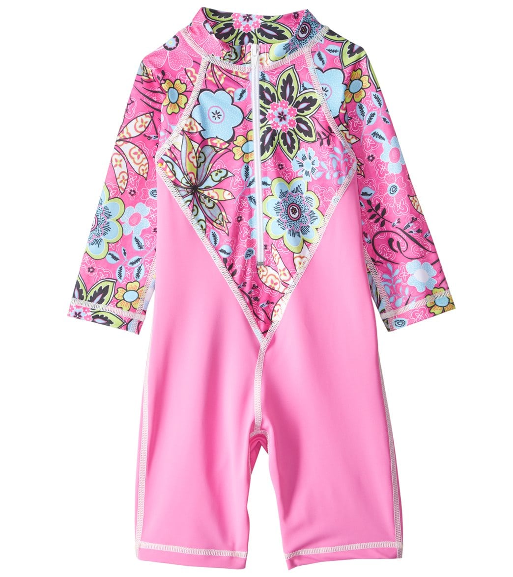 Tidepools Girls' Topsy Turvy Uv 50+ Suit Baby - Pink Medium 6-12 Months Lycra®/Polyester - Swimoutlet.com