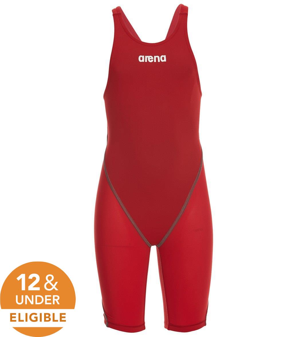 Arena Girls' Powerskin St 2.0 Open Back Tech Suit Swimsuit - Red 22 Polyamide/Elastane - Swimoutlet.com