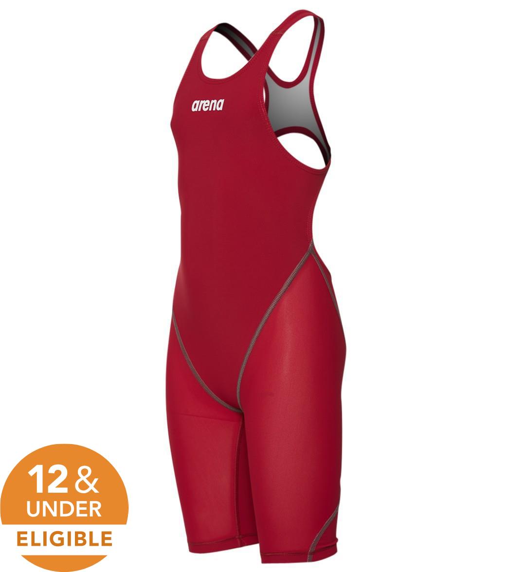 Arena Girls' Powerskin St 2.0 Open Back Tech Suit Swimsuit - Deep Red 28 Polyamide/Elastane - Swimoutlet.com