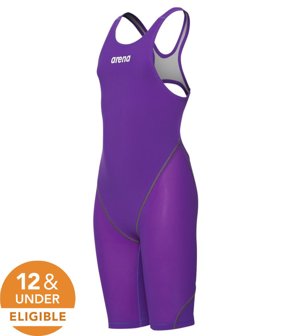 Arena Girls' Powerskin St 2.0 Open Back Tech Suit Swimsuit - Purple 24 Polyamide/Elastane - Swimoutlet.com