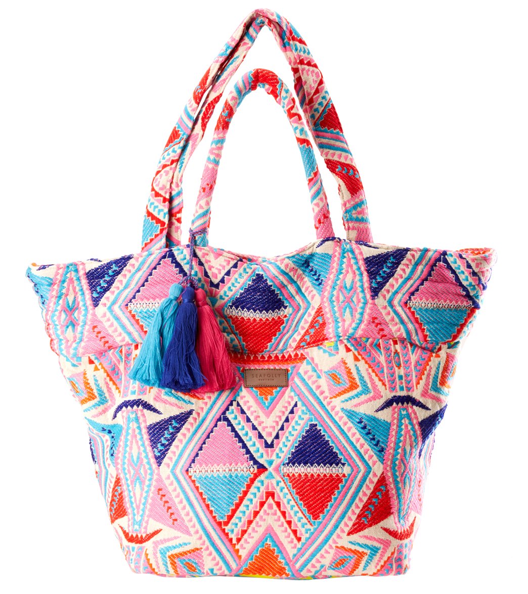 Seafolly Carried Away Neon Oversized Beach Bag At Swimoutlet Oversized Beach Bag Share