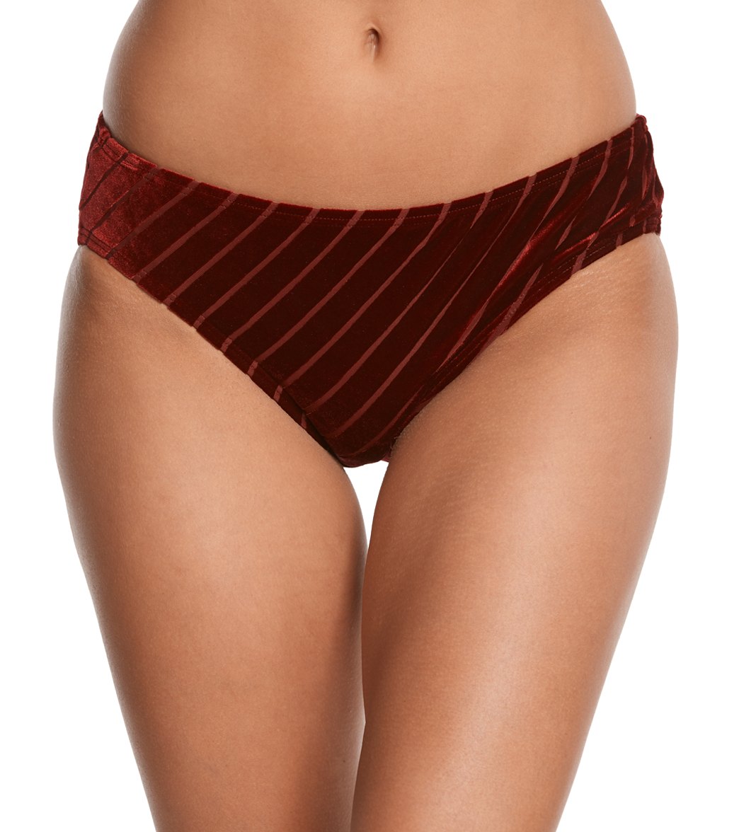 Kenneth Cole Sultry Solids Hipster Bikini Bottom - Burgundy Xl - Swimoutlet.com