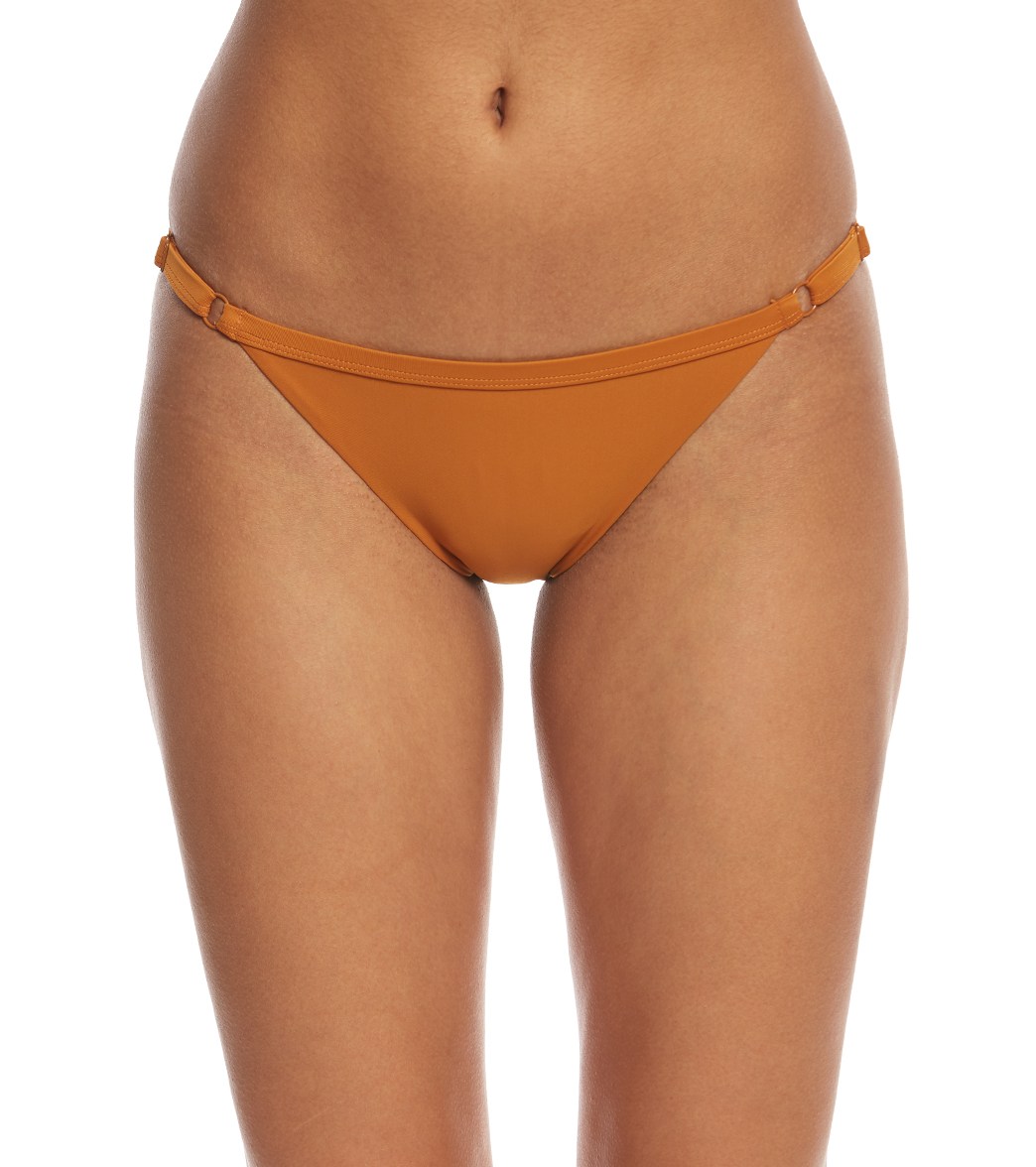 Rvca Solid Medium Bikini Bottom - Pumpkin Spice Large Polyamide/Elastane - Swimoutlet.com