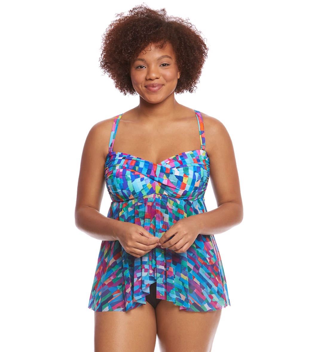 Profile By Gottex Plus Size Serendipity Bandeau Flyaway One Piece Swimsuit At 4172