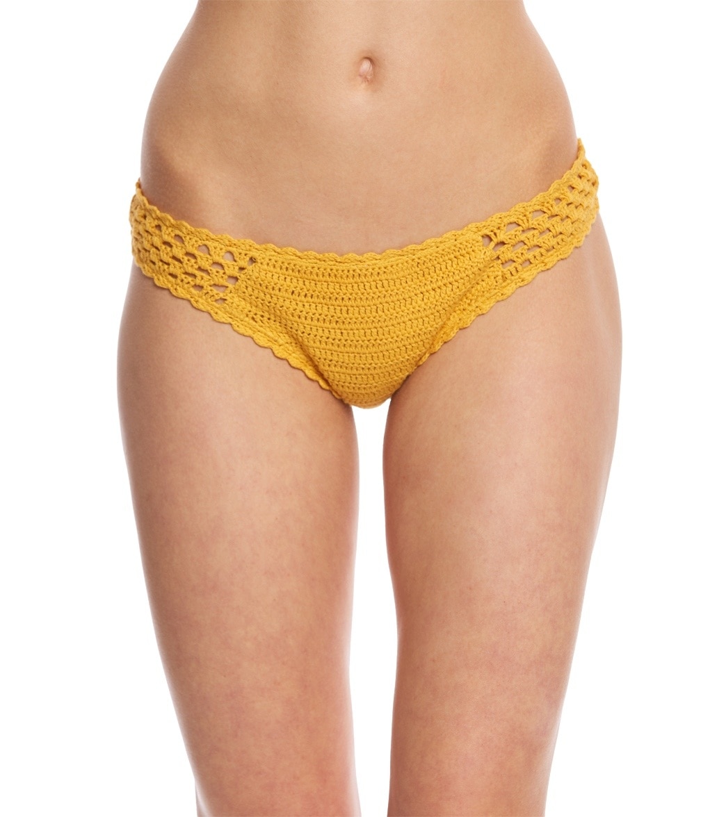 Rip Curl Swimwear Topanga Luxe Hipster Bikini Bottom - Mustard Large Cotton - Swimoutlet.com