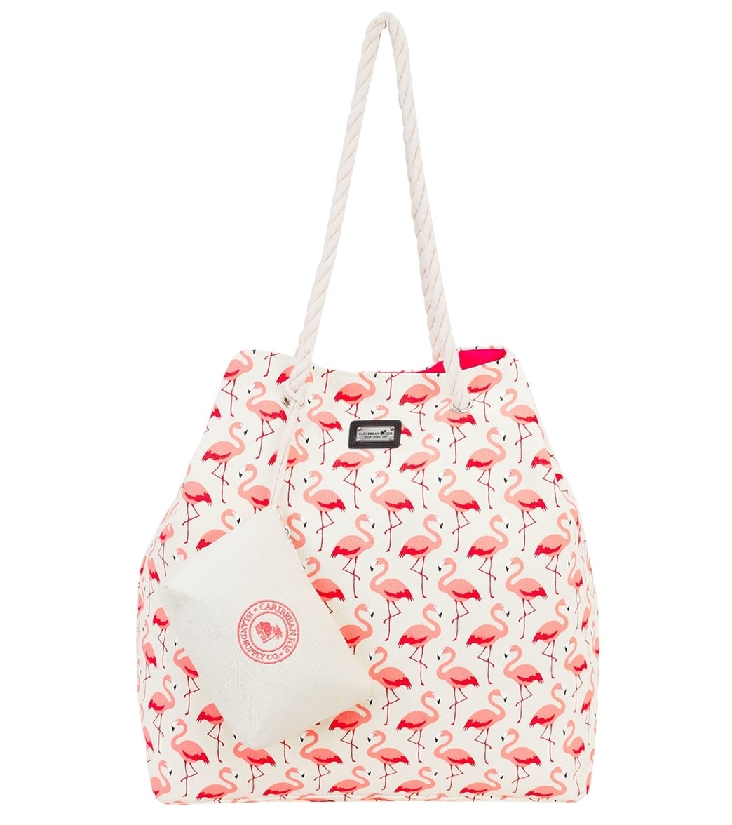 caribbean joe flamingo beach bag