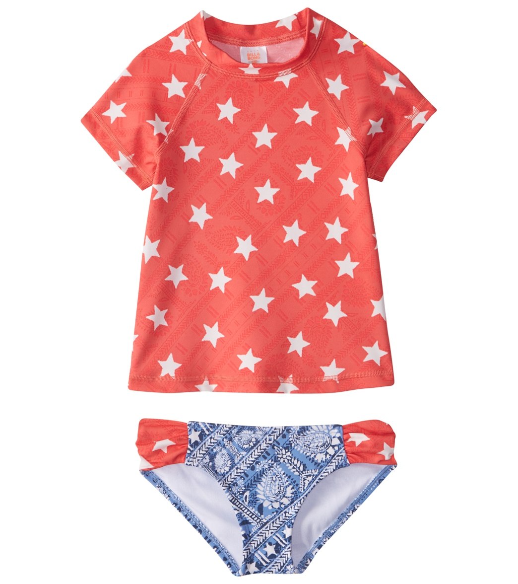Billabong Girl's Starlight Short Sleeve Rashguard Set (414) at