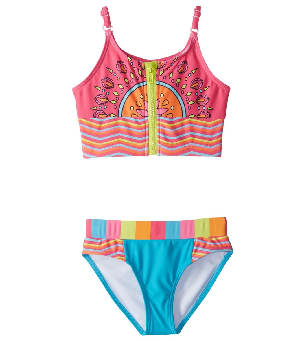 Limeapple Isla Zip Up Cropped Tankini Set (4-16) at SwimOutlet.com