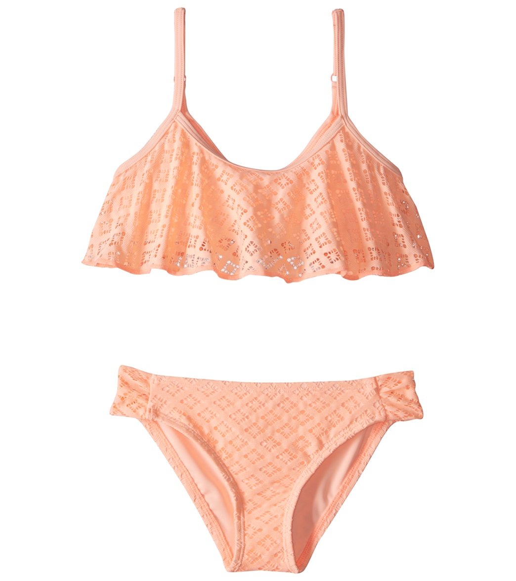 Roxy Girl's Palm Paradise Flutter Bikini Set (7-16) at SwimOutlet.com