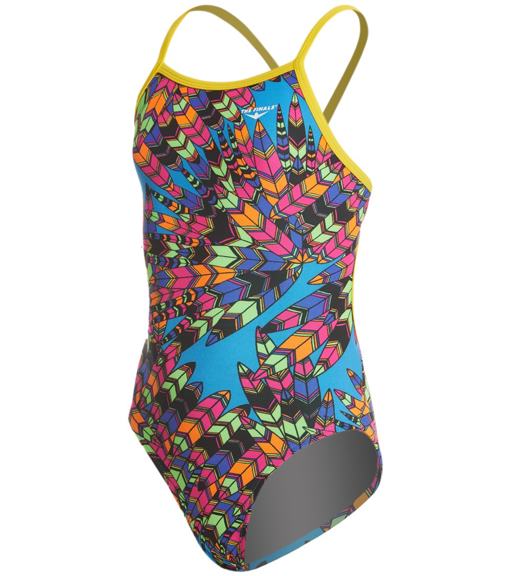 The Finals Girls' Woodstock Non-Foil Flutter Back One Piece Swimsuit at ...