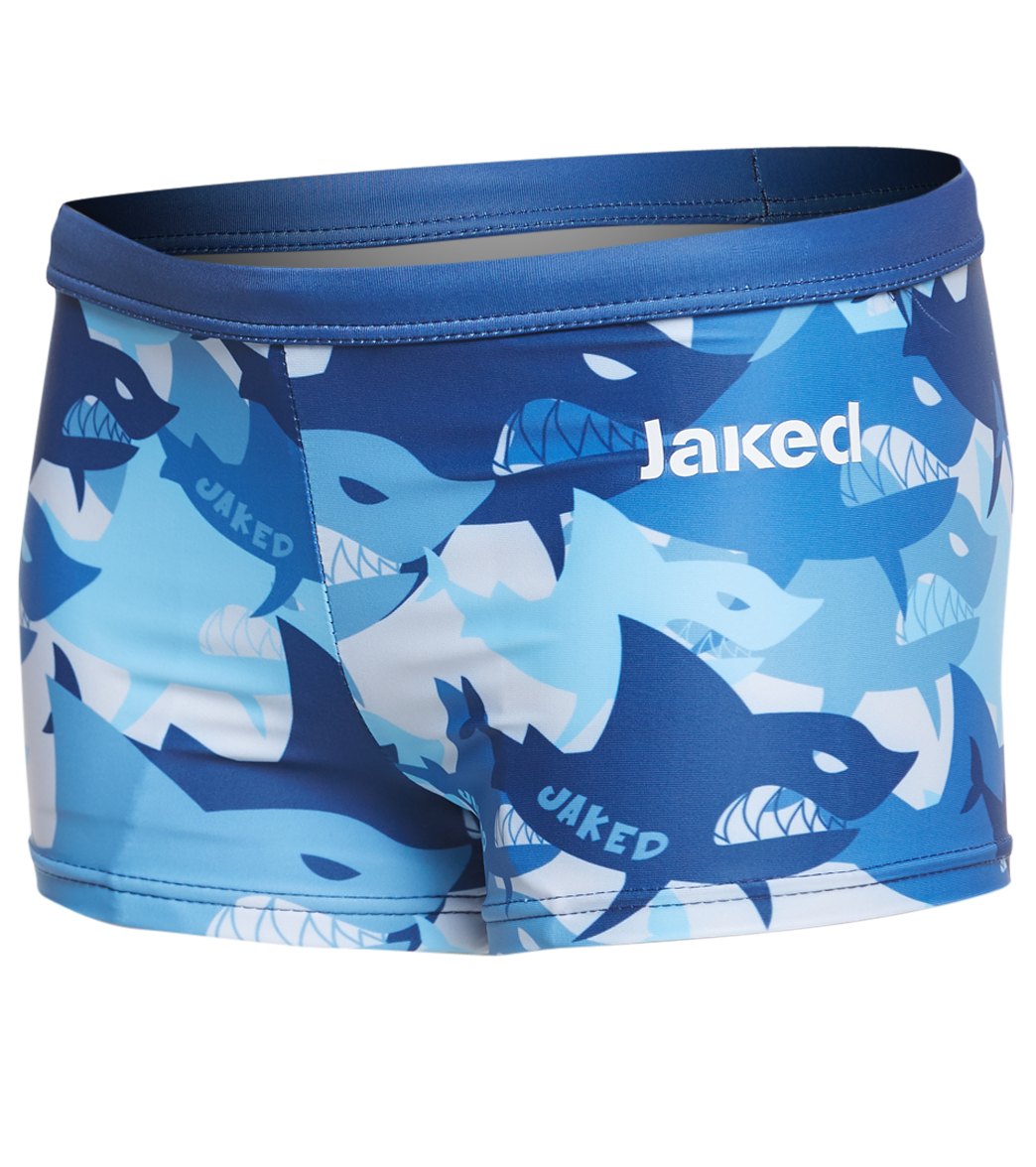 Jaked Boys' Funny Shark Square Leg Swimsuit at SwimOutlet.com