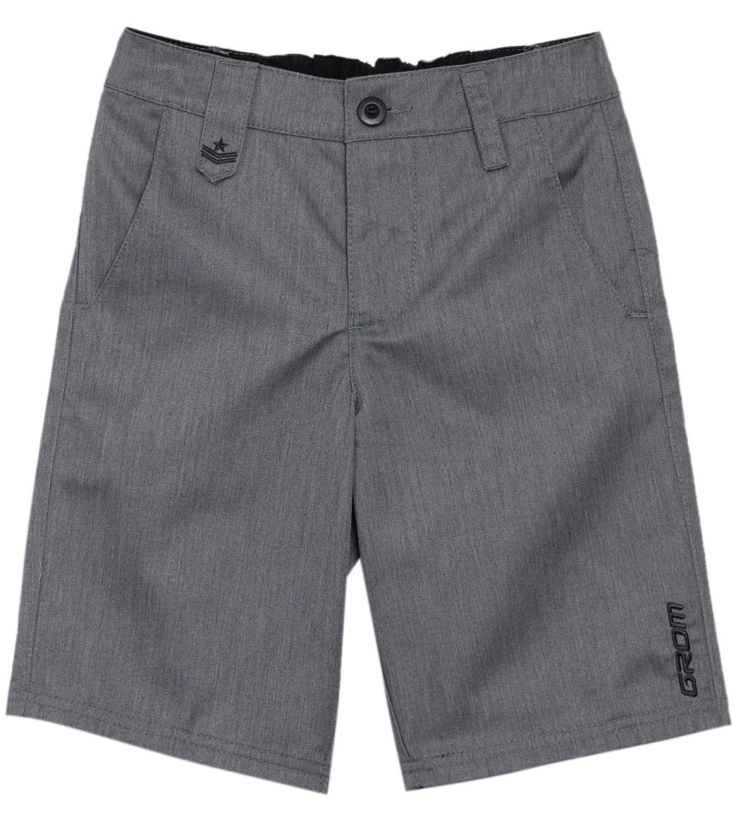 Grom Boys' Cruiser Walkshorts - Lite Gray X-Small Cotton/Polyester - Swimoutlet.com