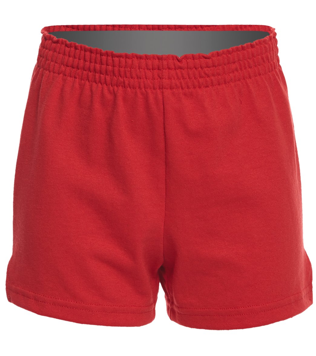 Girls' Fitted Jersey Short - Red X-Small Cotton/Polyester - Swimoutlet.com